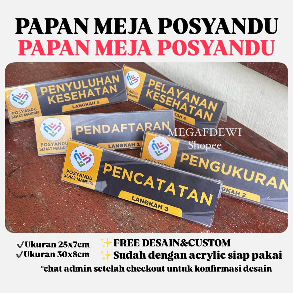 PAPAN MEJA POSYANDU ILP LANGKAH POSYANDU CUSTOM ACRYLIC TEBAL