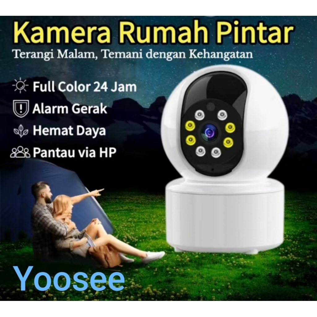 YOOSEE CCTV Nirkabel/pantau lewat hp 2mp/infared night vision/Alarm gerak/anti maling di rumah