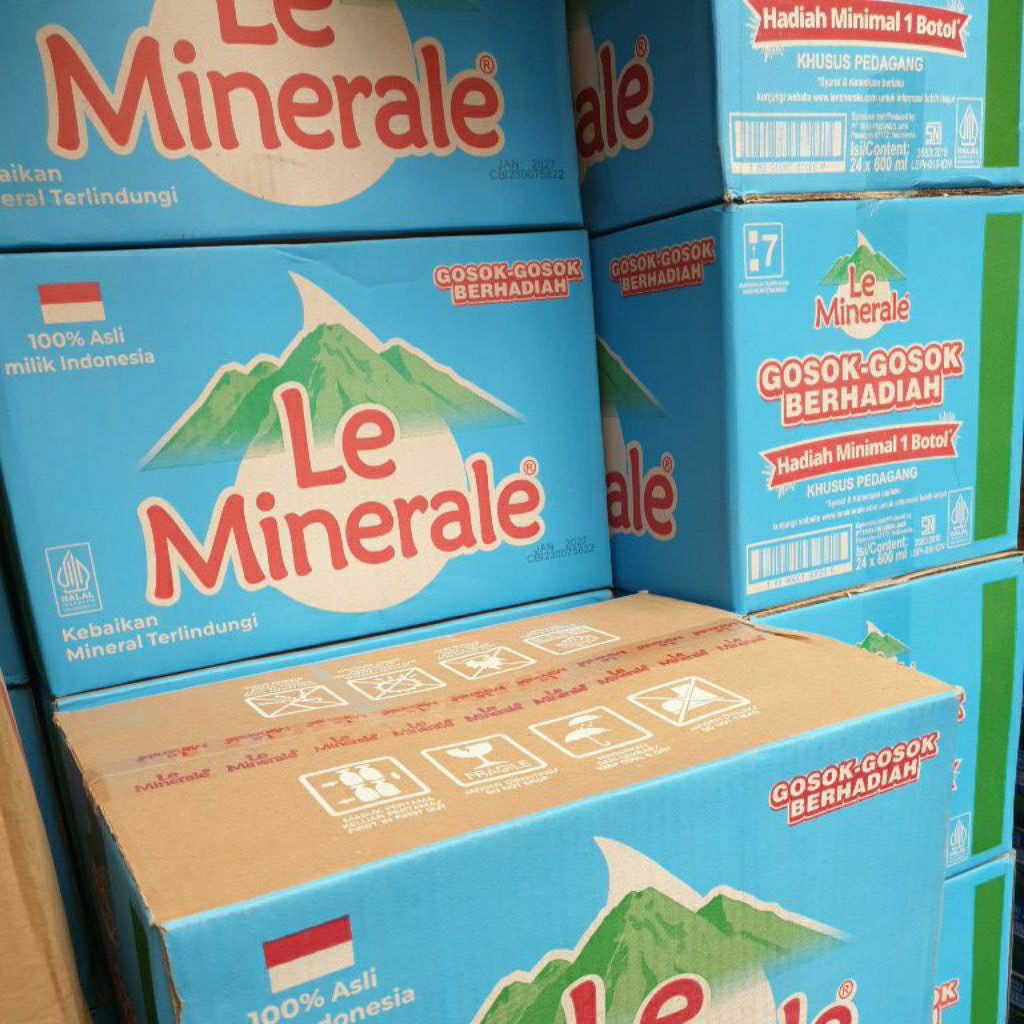 

Le Minerale Air Mineral Kemasan 600 Ml perKarton isi 24 Botol