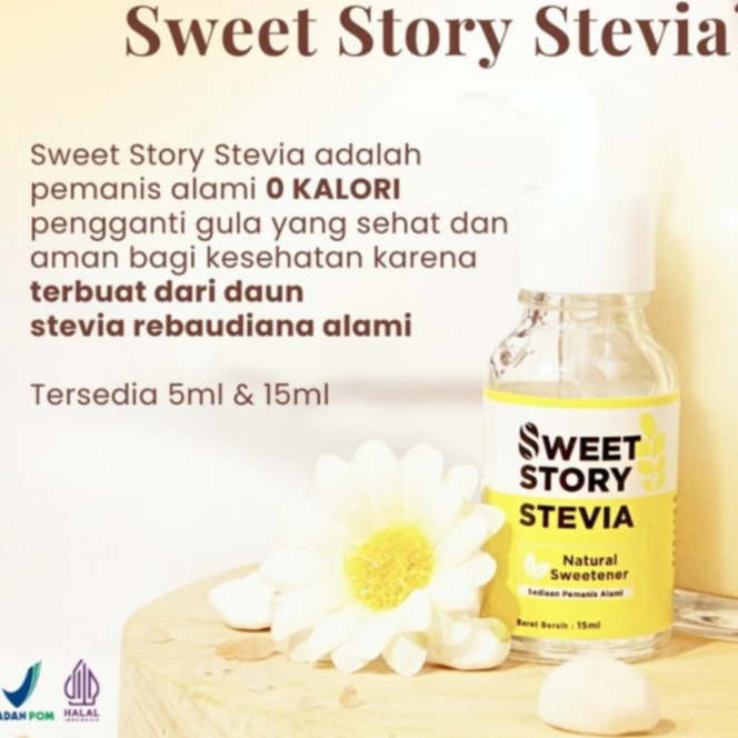 

GM Sweet Story Stevia Cair 15 ml Pemanis Alami Pengganti | Gula 0 Kalori 0 Gula