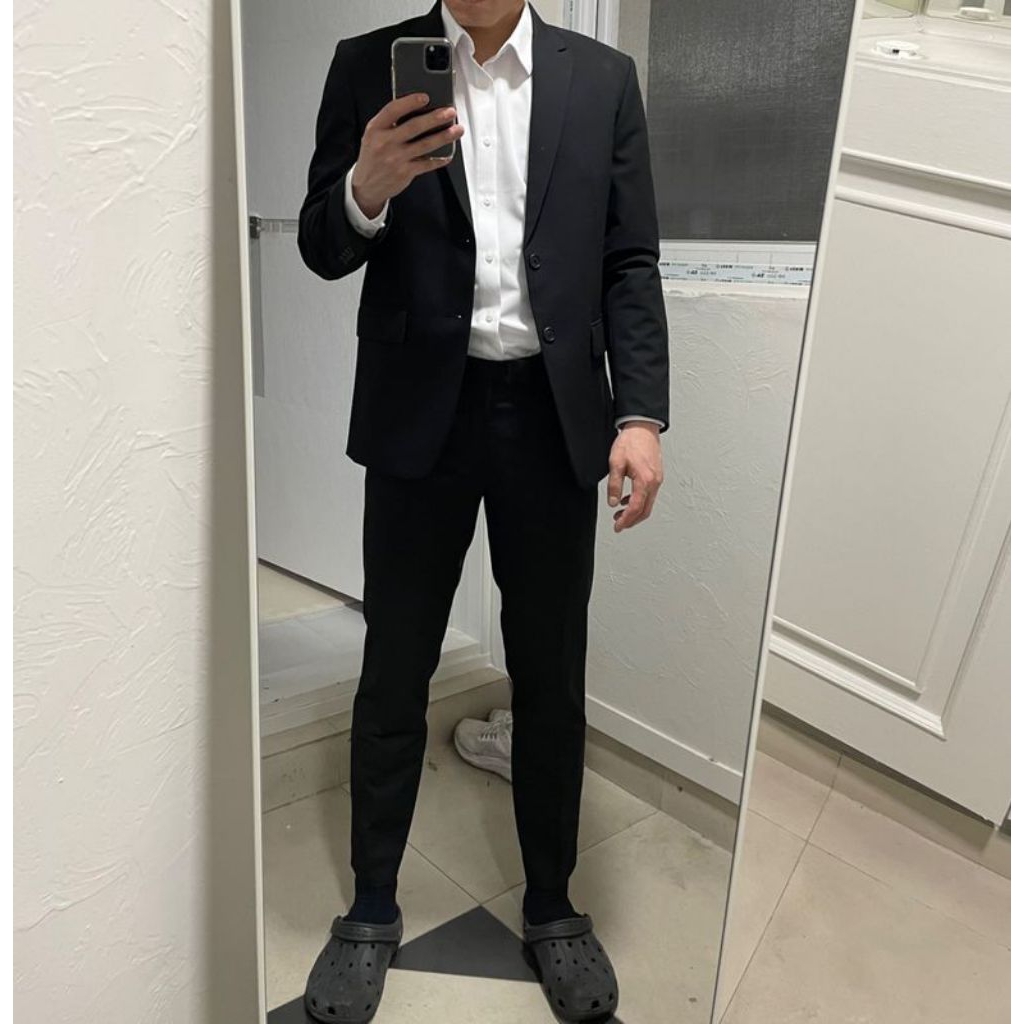 Musinsa standard Set setelan jas blazer dan celana hitam
