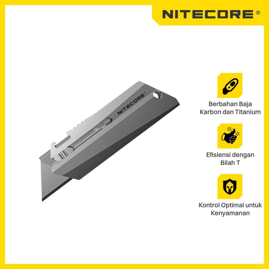 NITECORE Pisau Cutter Quick Change Blade Utility Knife Titanium Alloy - NTK09