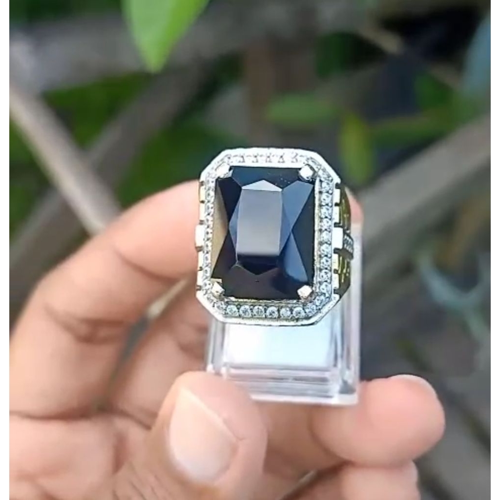 cincin pria batu kecubung kopi Kalimantan