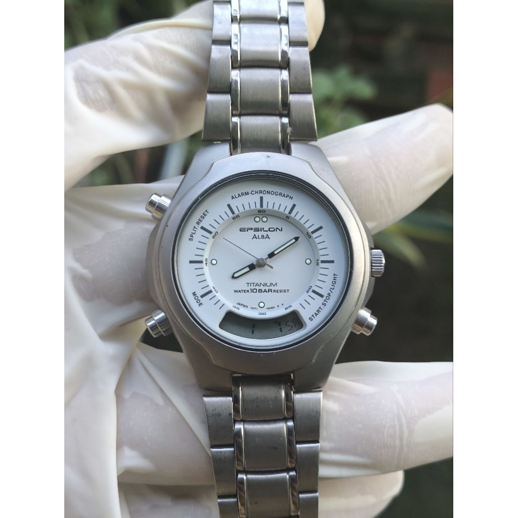 (Harga Net) Jam Tangan Alba Epsilon V071-0050 Titanium All Original Vintage Super Rare (sangat langk
