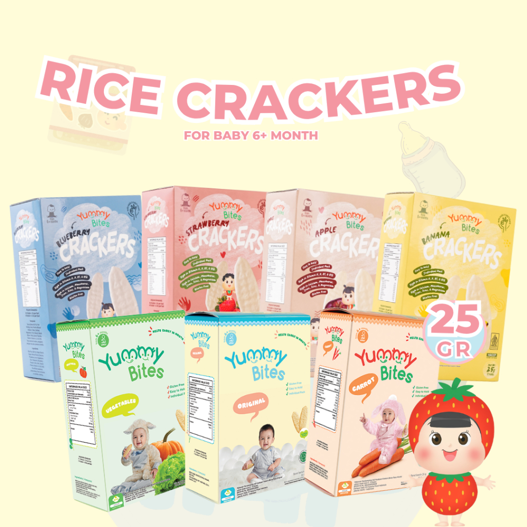 Rice Crackers  25gr Yummy Bites - MAKANAN BAYI - CAMILAN BAYI ANAK ANAK - CAMILAN BAYI ENAK