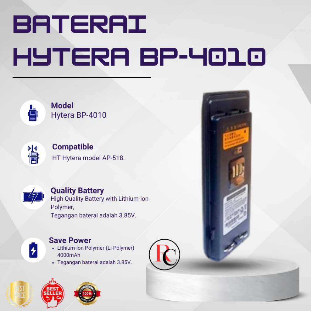 BATRE HT HYTERA BP-4010 AP 518 LITHIUM ORIGINAL - BATERAI HYTERA AP518 ORIGINAL