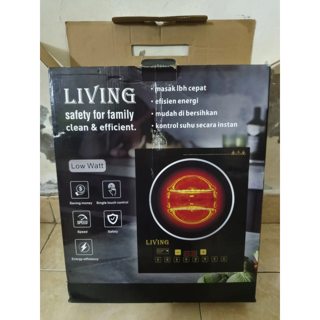 Kompor Listrik Low Watt Living LV008B 100W