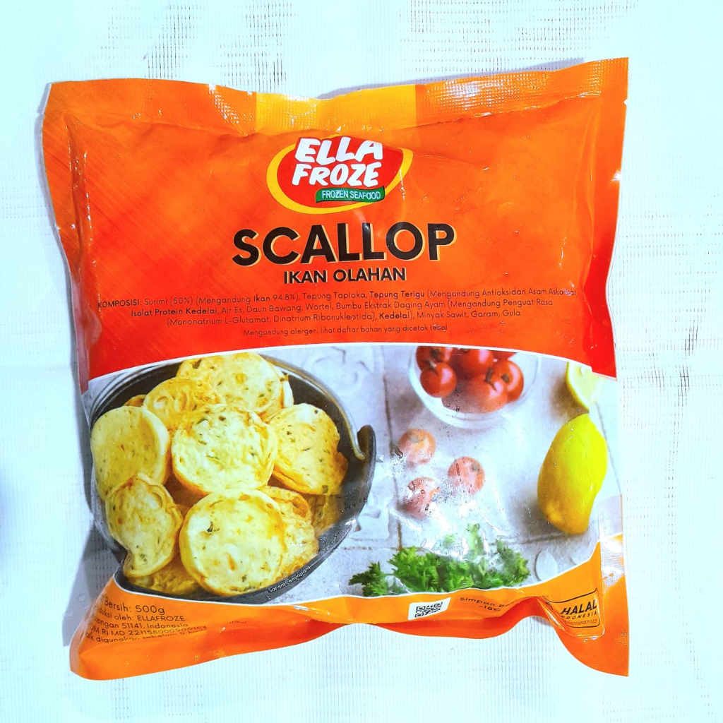 

ELLAFROZE Scallop 500GR - Kualitas Baik