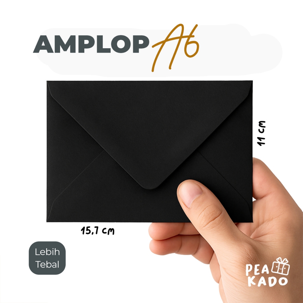 

Amplop Hitam A6 Kraft Tebal Aesthetic 11x16 cm Untuk Kartu Ucapan Undangan Surat Aesthetic