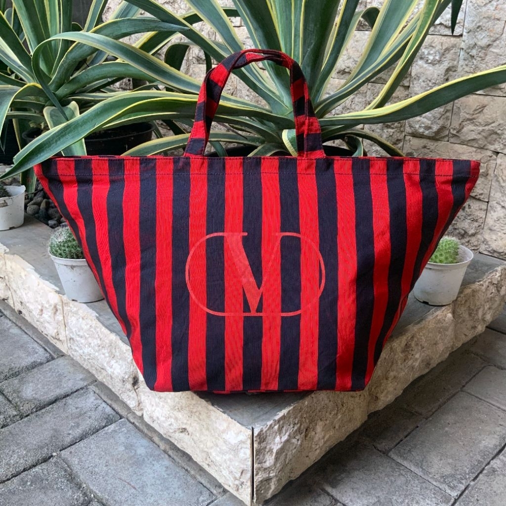 VALENTINO GARAVANI BAG PURSE STRIPE RED BLACK