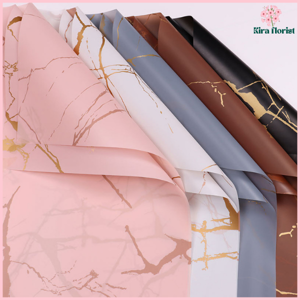 

Flower Wrapping Kertas Bunga Buket Flower Paper Cellophane Marble Florist Ecer KB20