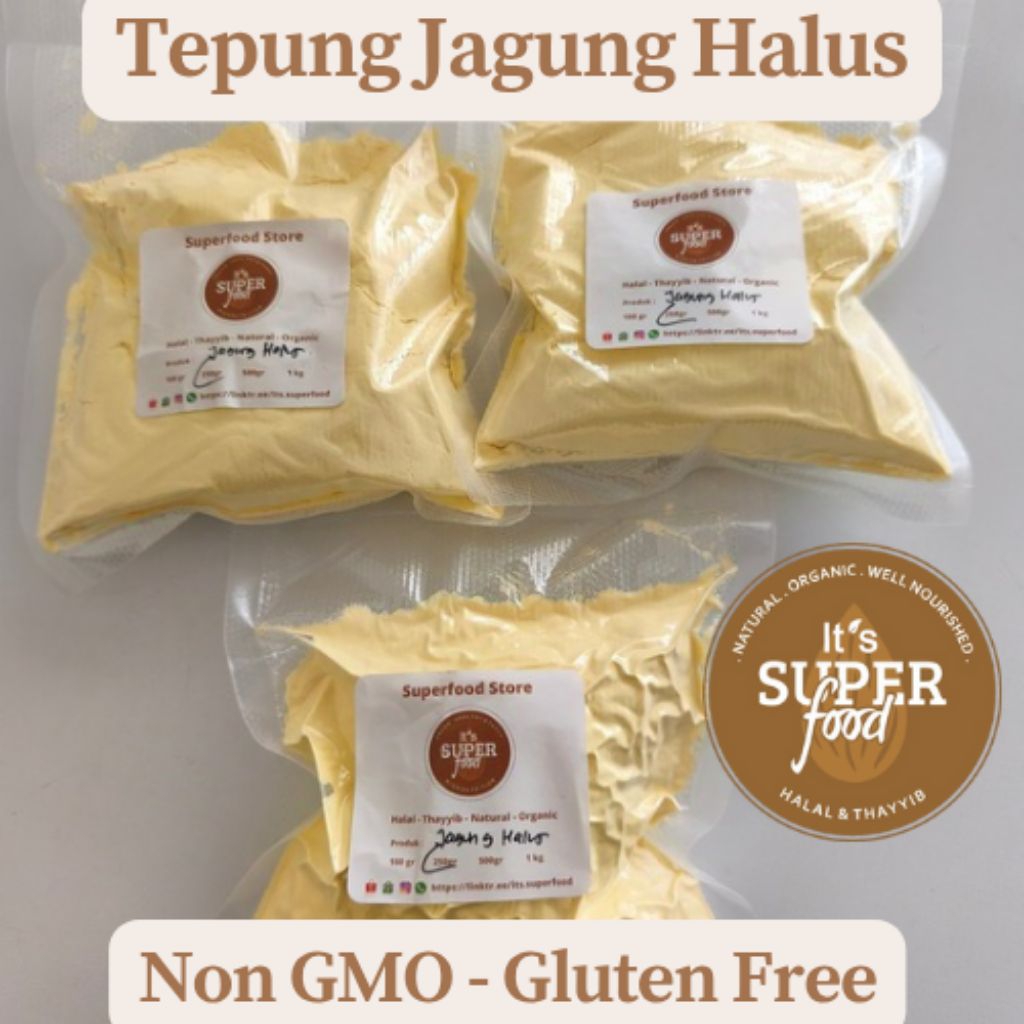 

Tepung Jagung Halus Gluten Free Non GMO Kemasan Repack