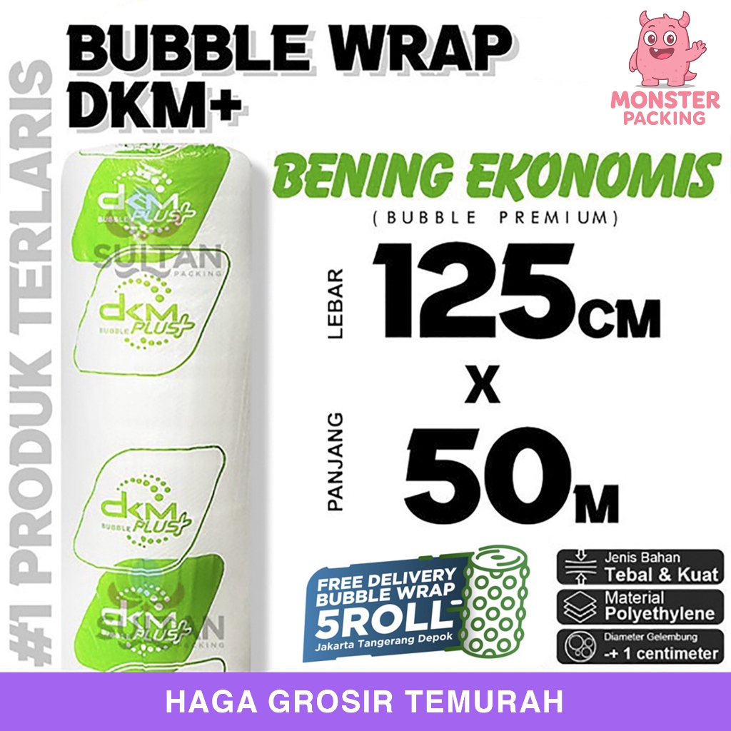 

Plastik Bubble Wrap 125cm x 50m BENING EKONOMIS DKM PLUS Bubblewrap TERMURAH / ROLL