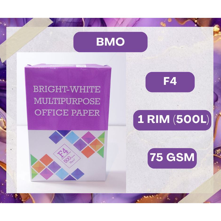 

BMO (Bright-White Multipurpose Office Paper) Kertas HVS F4 75 gsm (Isi 500 Lembar)