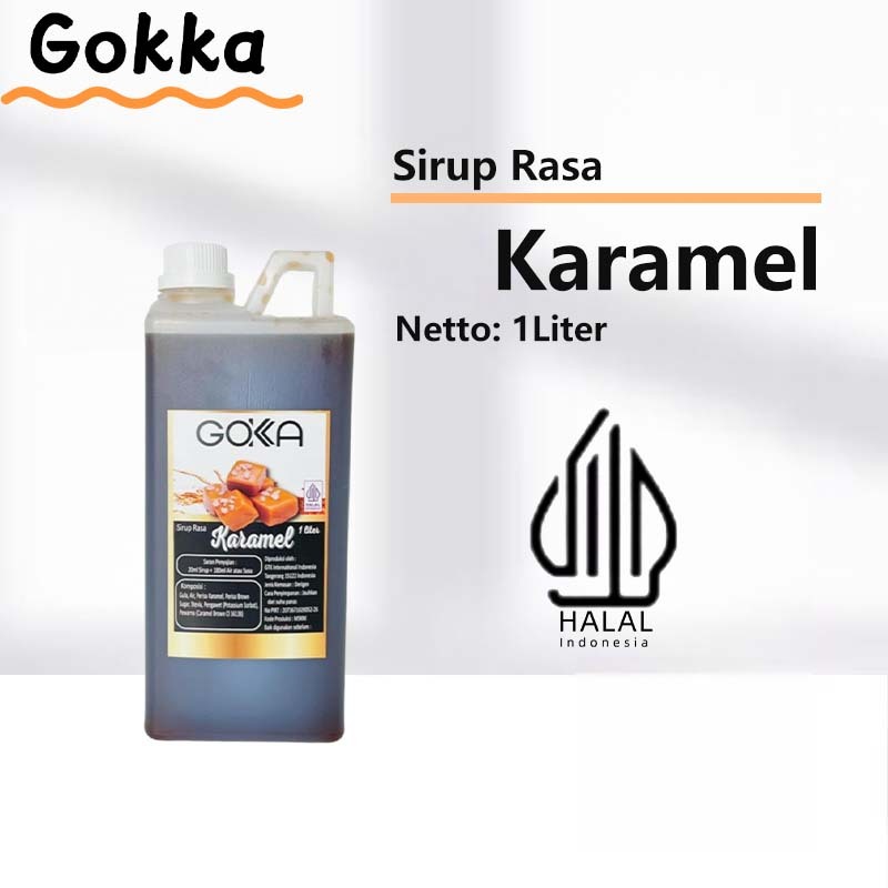 

Gokka Karamel Sirup Minuman 1L - Karamel Flavor Syrup / Sirup Karamel