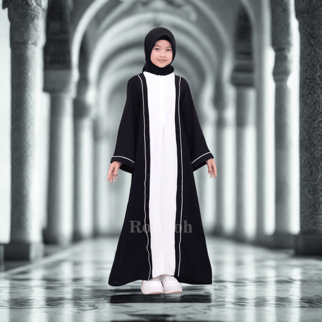 Abaya Anak Perempuan 2025 | Abaya Anak Gamis Perempuan | Bahan Crinkle