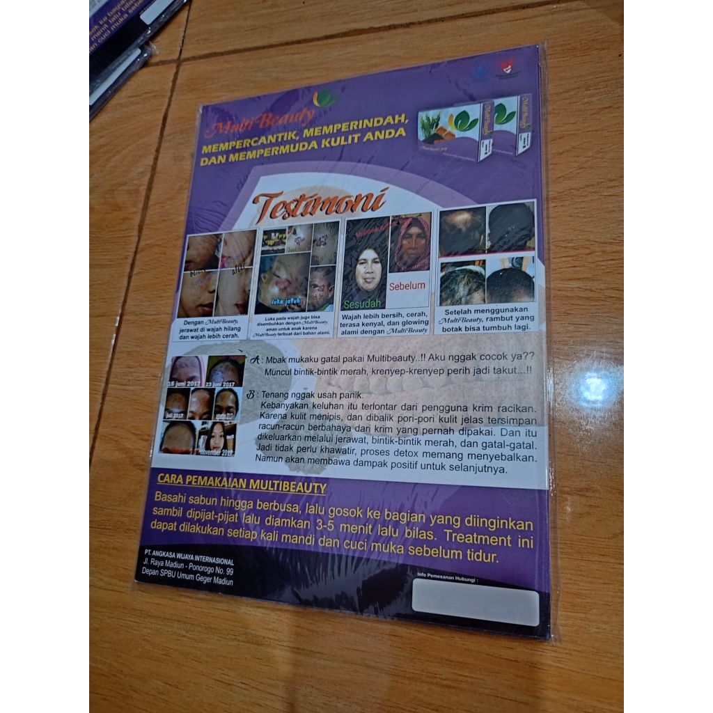 

Brosur multibeauty 1pack isi 30lembar
