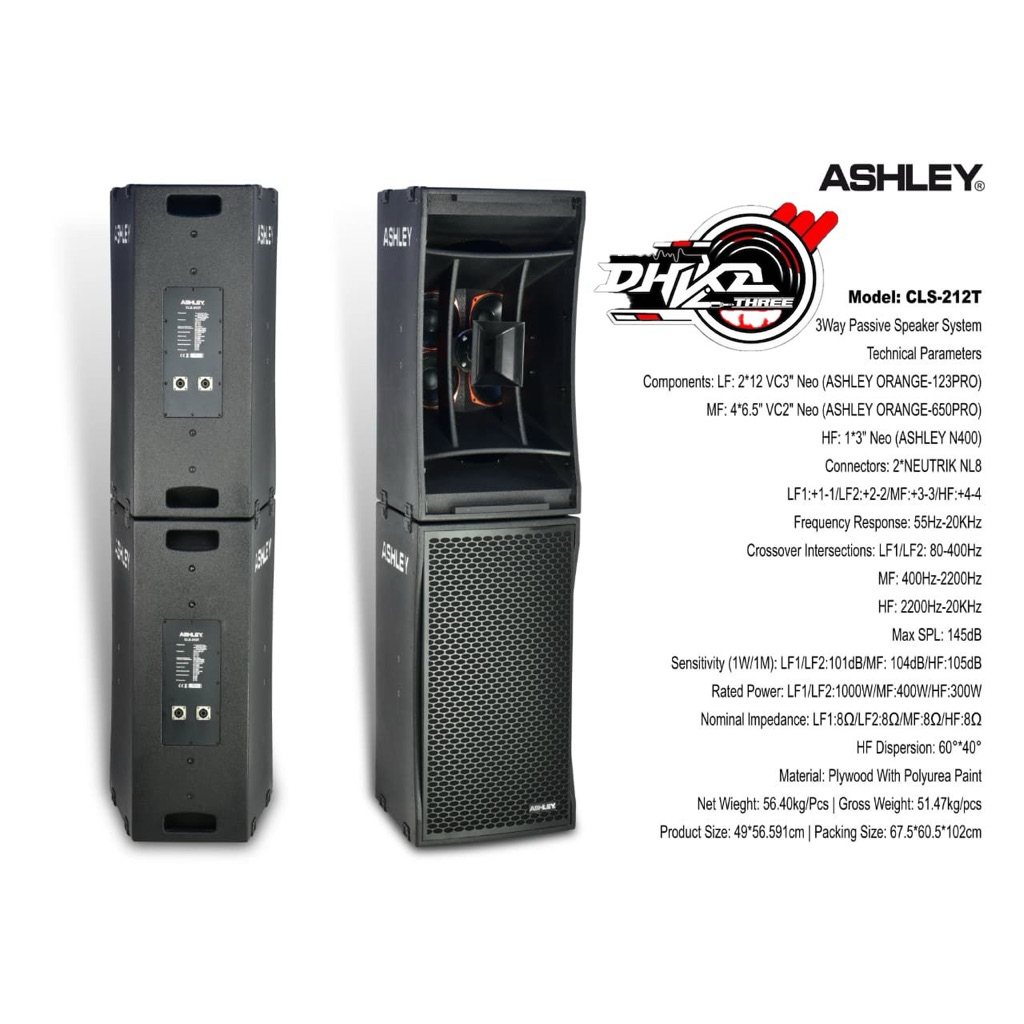 SPEAKER LINE ARRAY ASHLEY CLS 212T 3 WAY / Speaker Line Array Ashley Cls 212T 3 way speaker / Speake