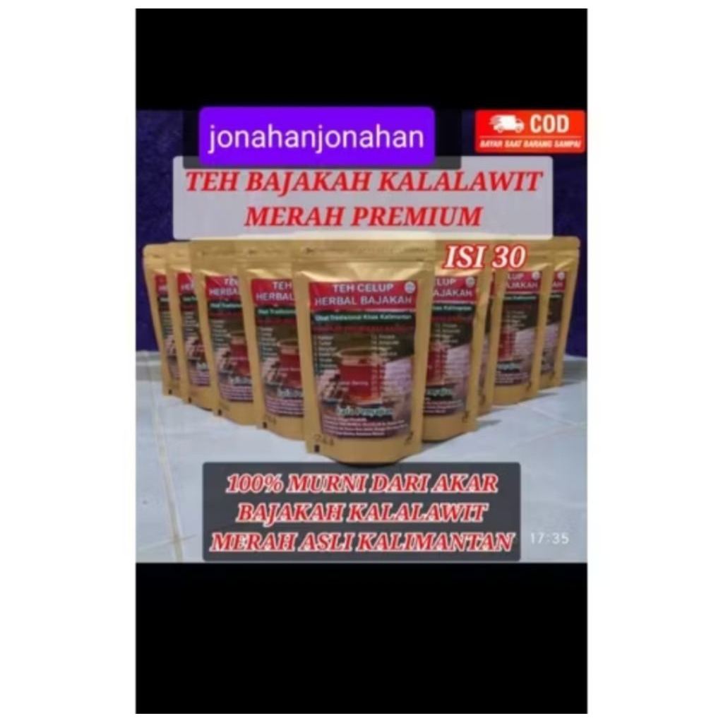 

TEH BAJAKAH MERAH ISI 30PCS - 100% ORIGINAL ASLI KALIMANTAN