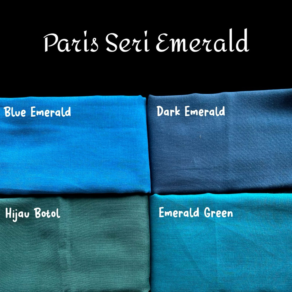 Segiempat Paris Seri Emerald 110x110 / Hijab Paris Emerald / Segiempat Paris Emerald Green / Jilbab 