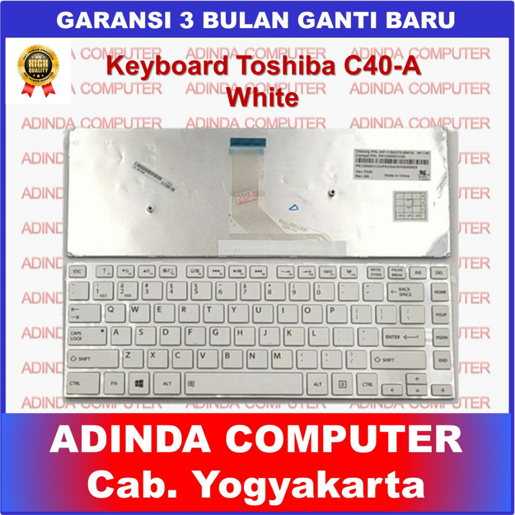 Keyboard Toshiba Satellite C40A C40-A C40 Putih White