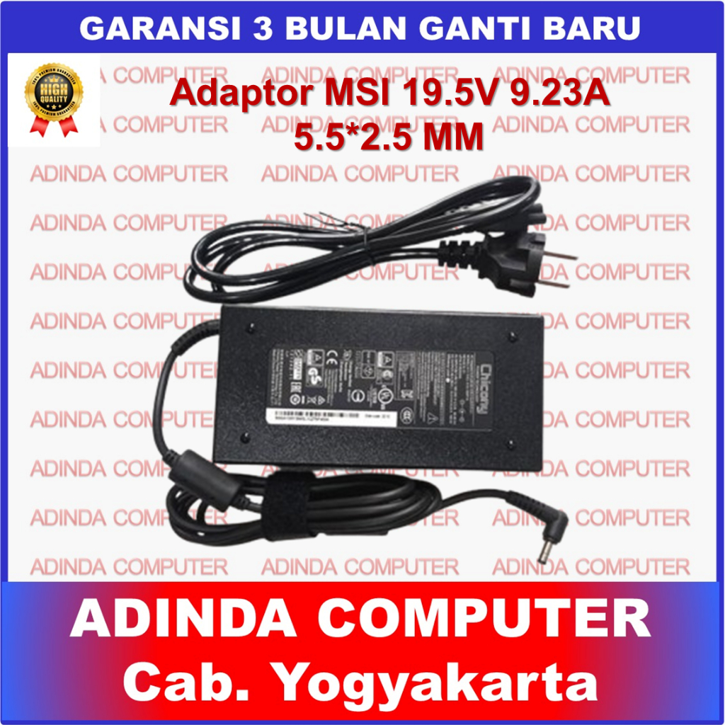Adaptor Charger MSI GS65 GF65 19.5V 9.23A 5.5X2.5 180W