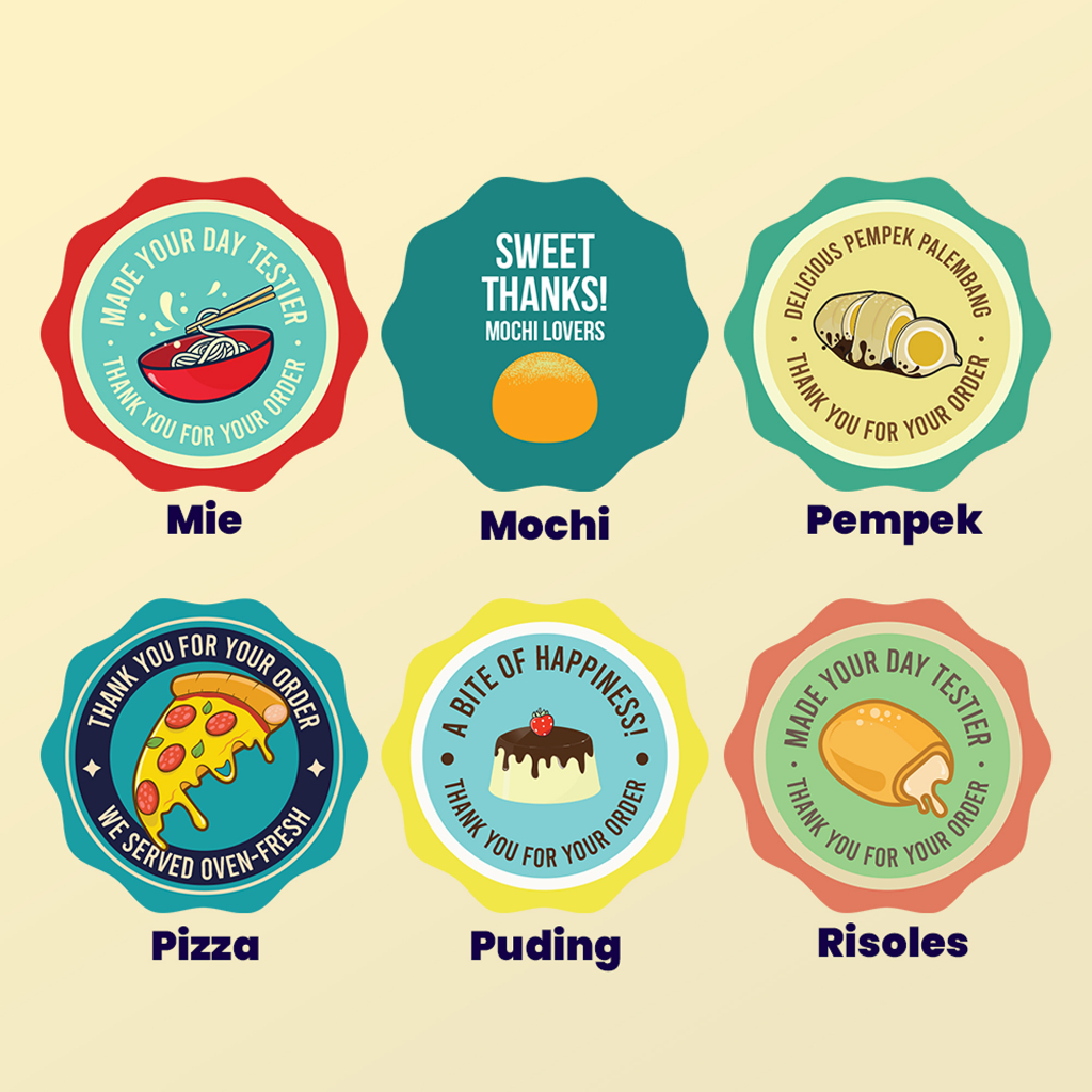 

Stiker label kemasan makanan bahan chromo+cutting