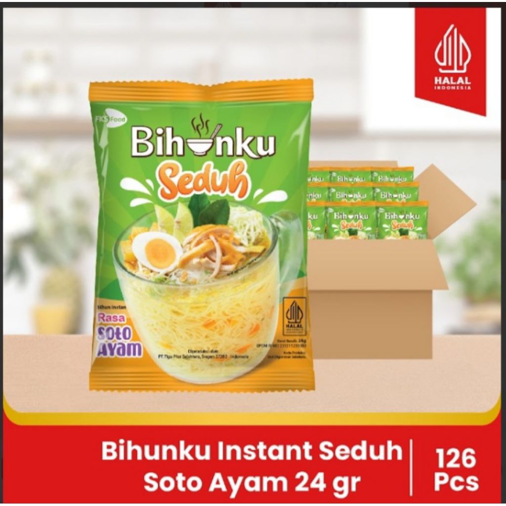 

Bihunku Instant - Seduh Soto - 1 Karton - 120 Pcs - 24gr