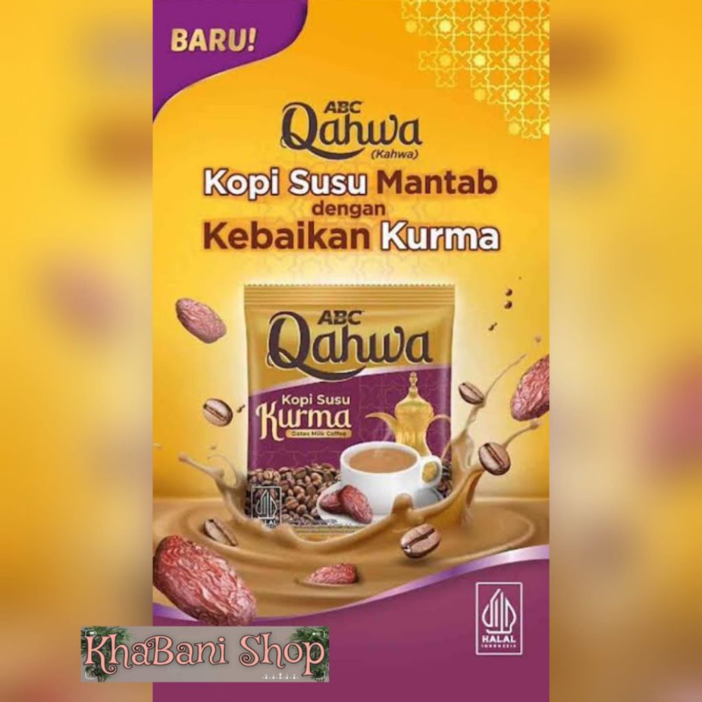 

ABC Qohwa Kopi Susu Qurma 1 Renceng 10 Sachet @27gr