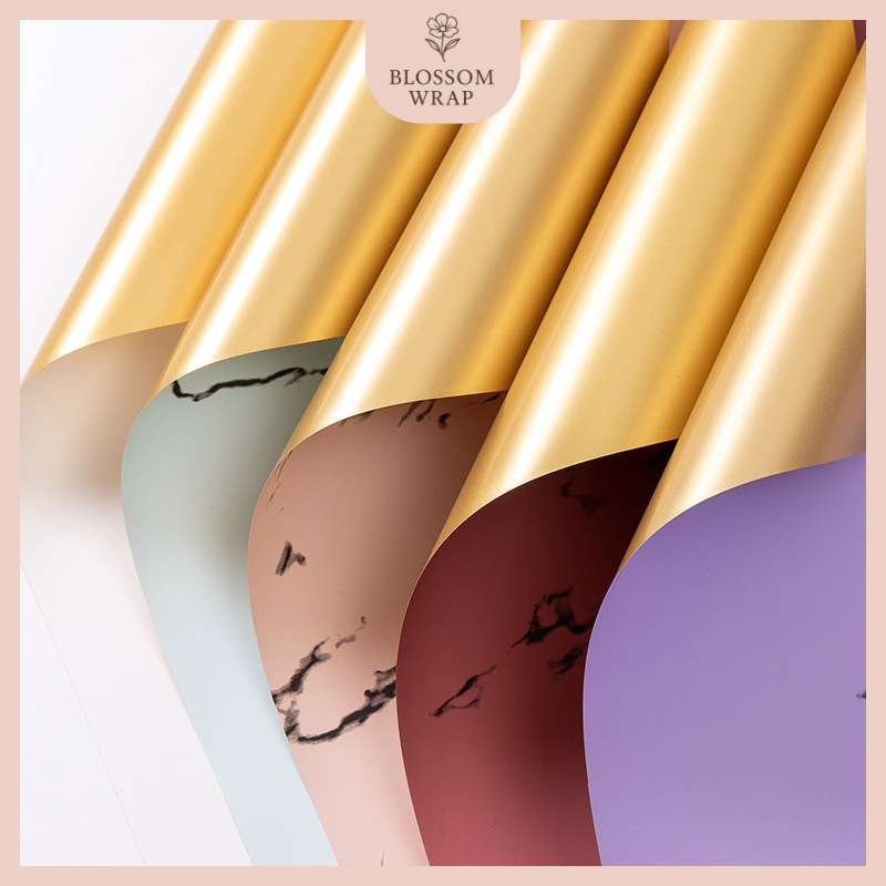 

20 LEMBAR Kertas Buket Bunga Gold Marble Buket Bunga Flower Wrapping Cellophane Marble Buket KB6105