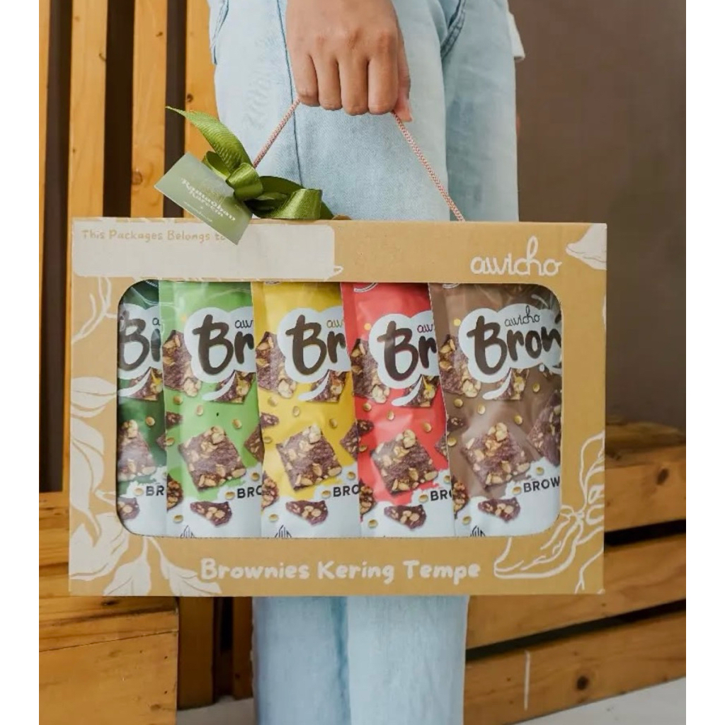 

Bronte Brownies Tempe Kering Spesial Box Hampers Isi 5 Semua rasa