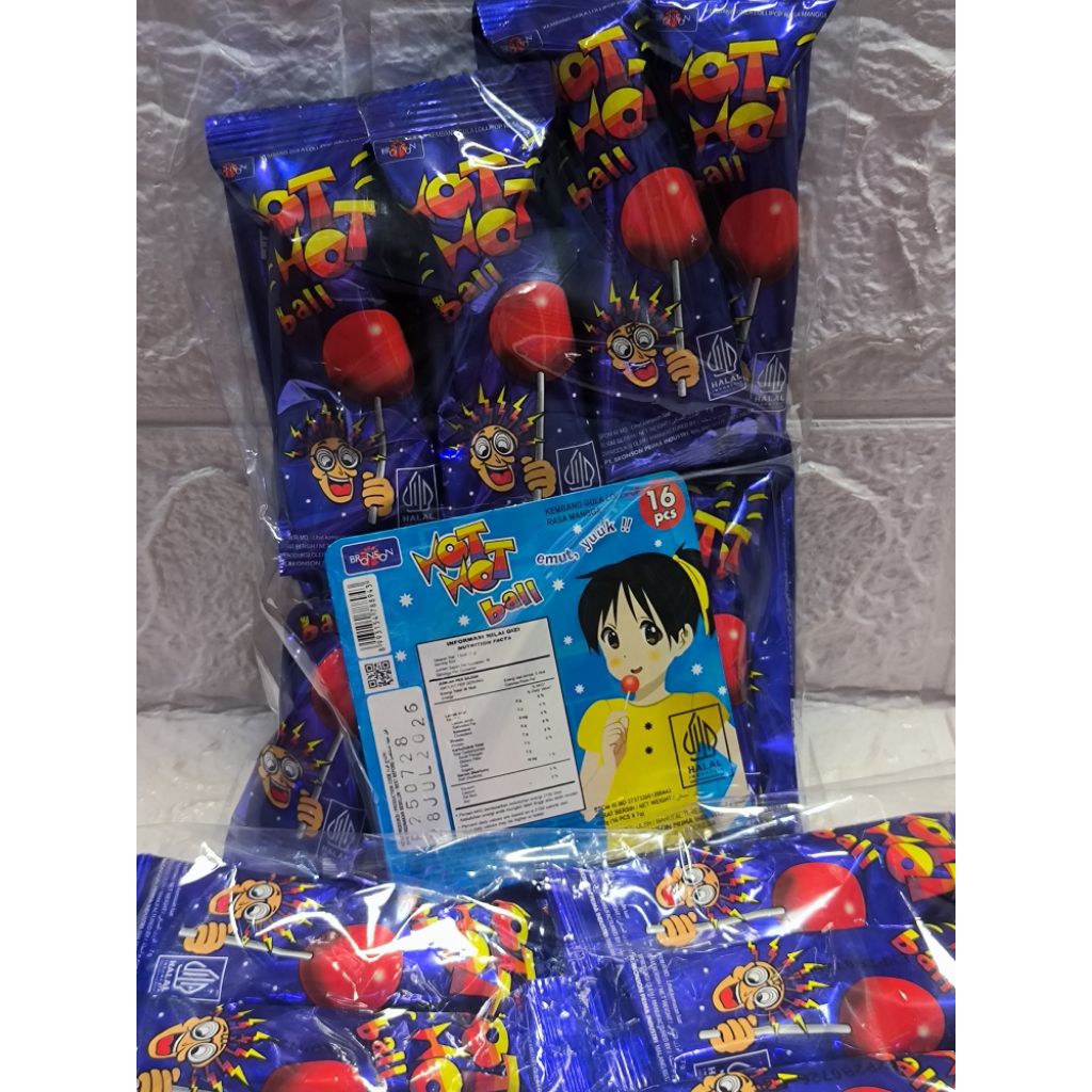 

HBM PERMEN LOLIPOP HOT BALL ISI 16