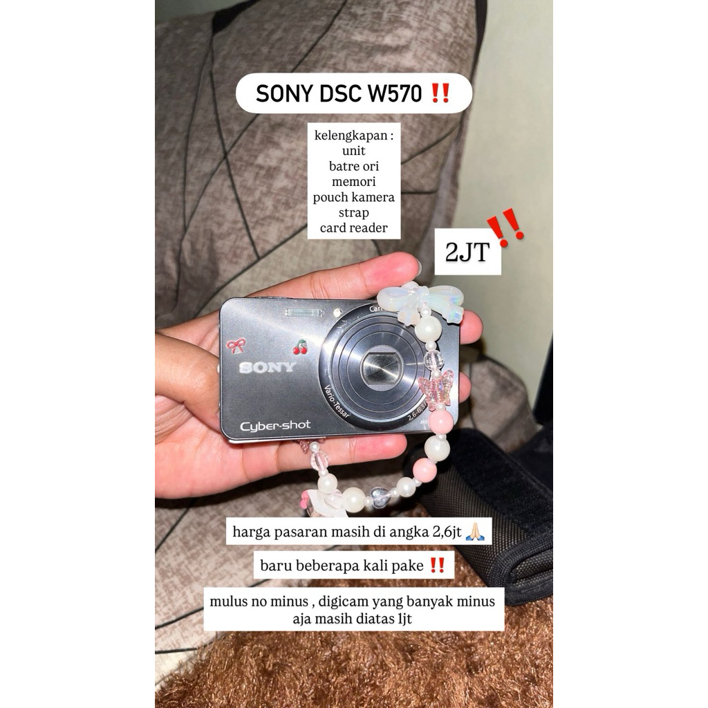 Digicam sony dsc w570 lengkap ori