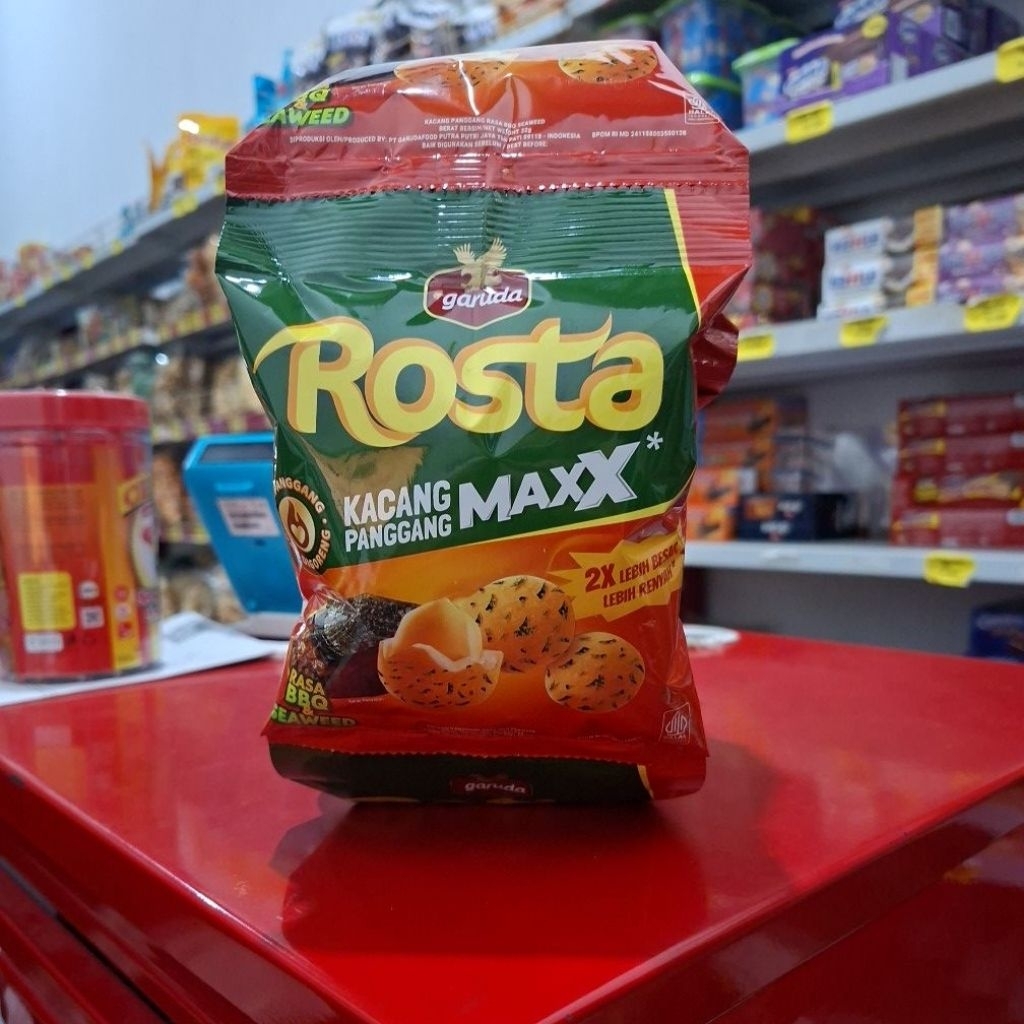 

Garuda Rosta Kacang Panggang Maxx rasa BBQ&Seaweed Renceng isi 10pc