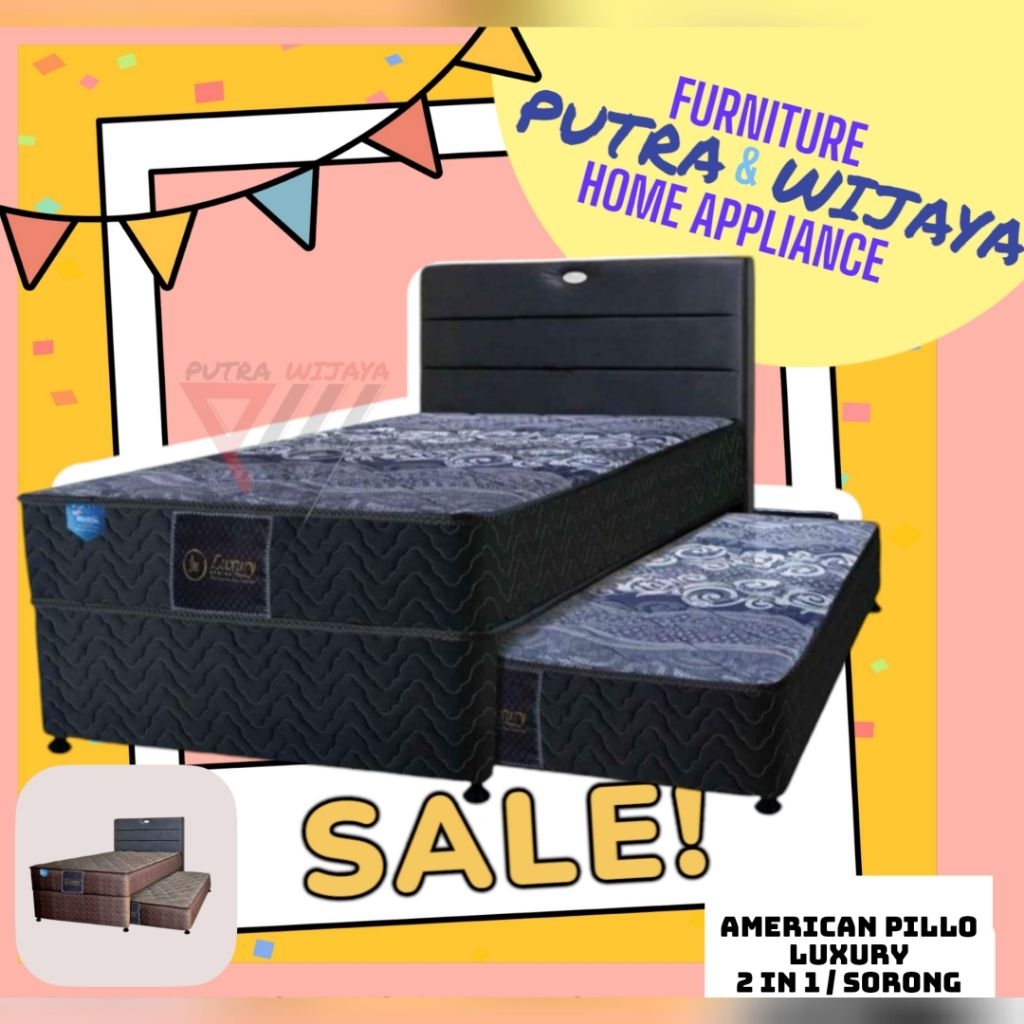 KASUR SORONG SPRINGBED  2in1 / TWIN AMERICAN PILLO