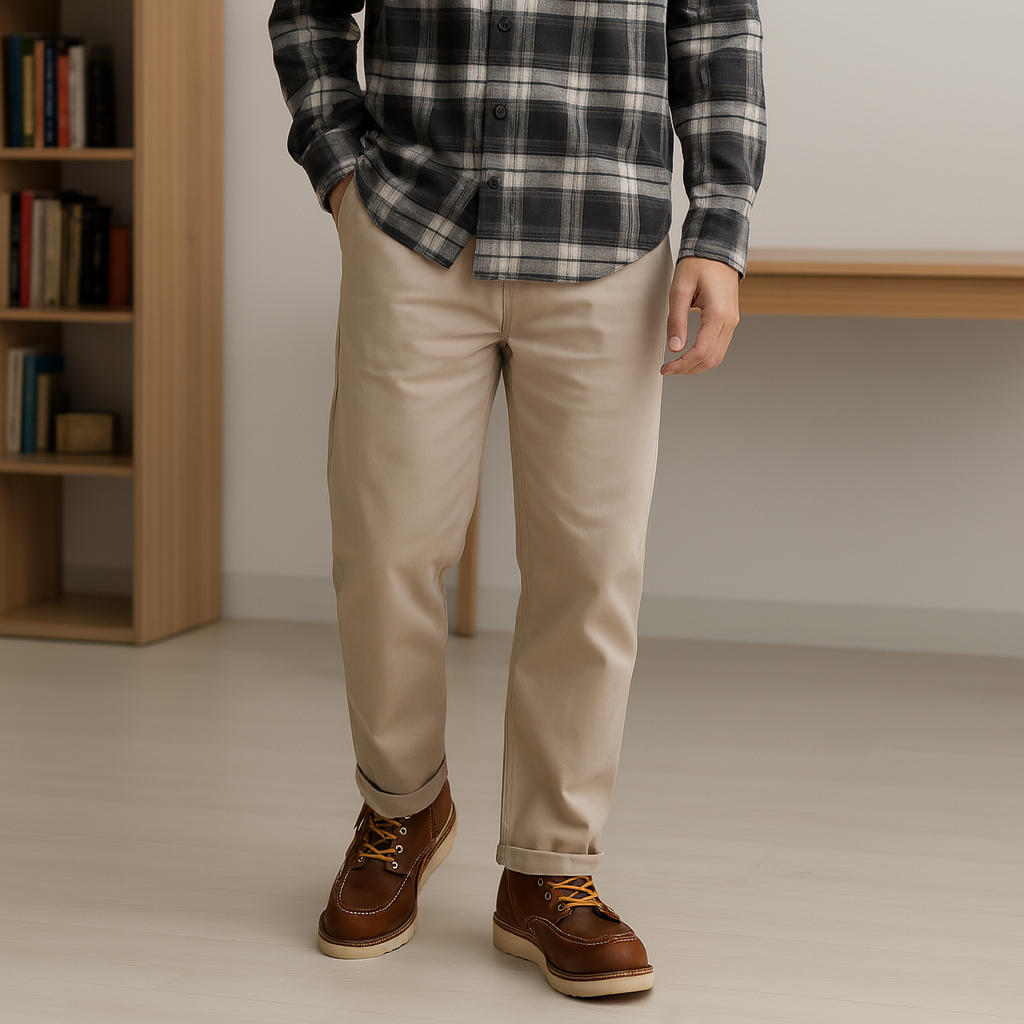 Celana Chino Pria Regular Fit Warna Khaki – justandcopants.id