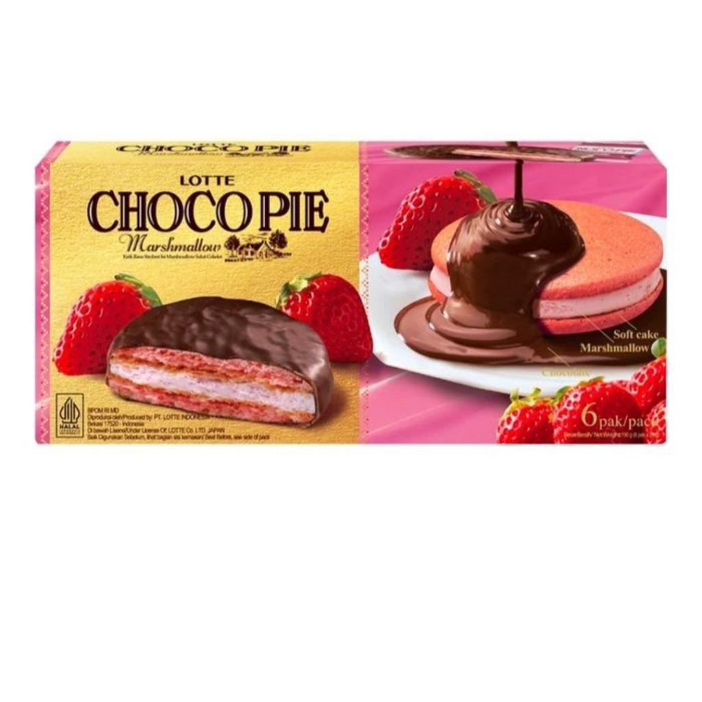 

Lotte Choco Pie Strawberry Marshmallow 156 Gr (6 x 26 Gr)