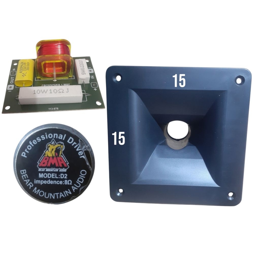 Paket Tweeter BMA D2 400 Watt Plus Corong PVC 15X15 Dan Crossover Tweeter