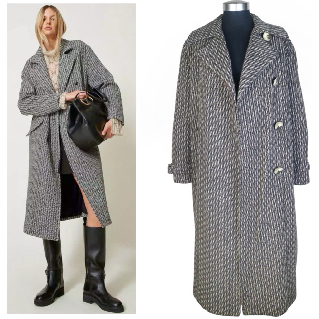 Women lana wool long coat