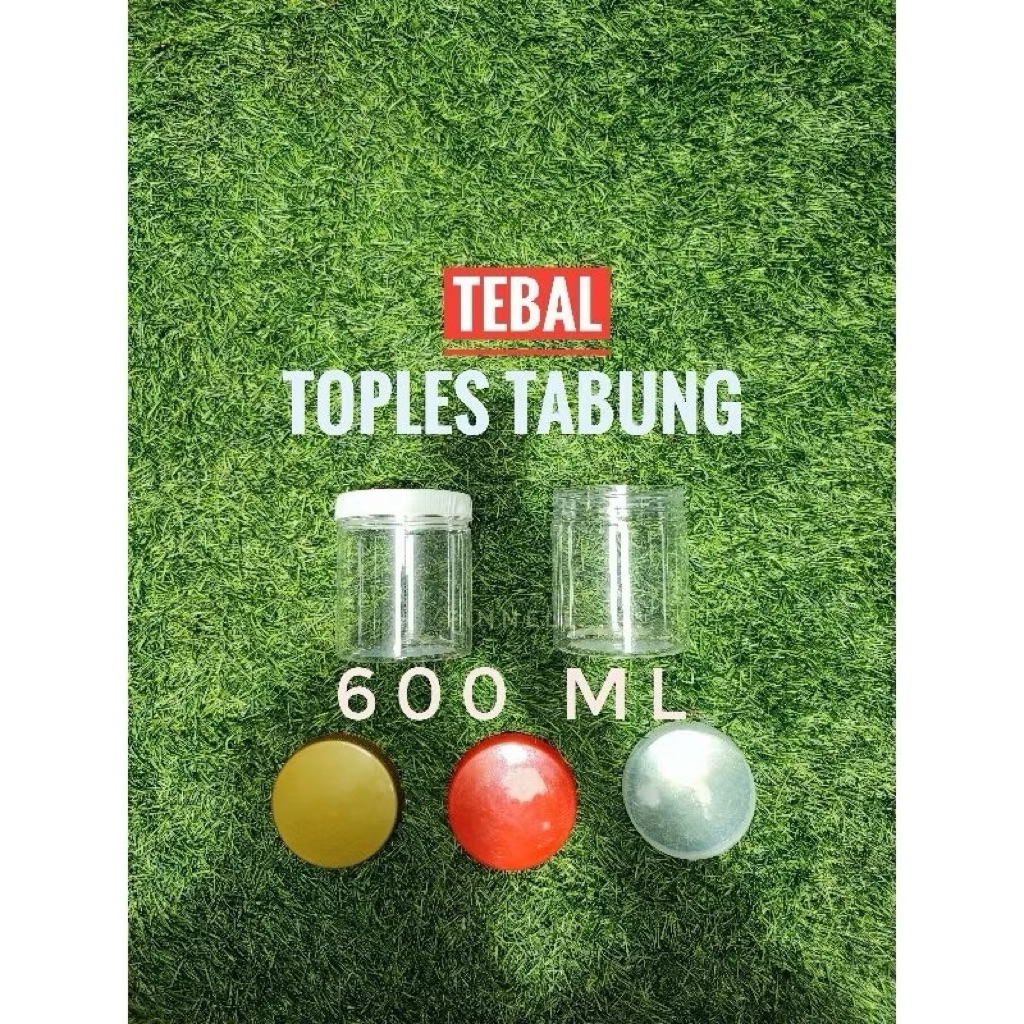 Toples Tabung 600ml / Toples Plastik 500ml / Toples Silinder / Toples Kue Kering Cookies