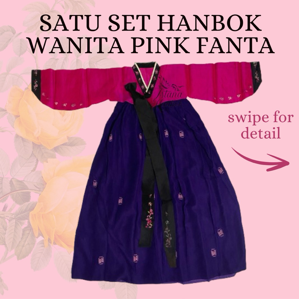 HANBOK PINK UNGU MURAH MERIAH SATU SET HANBOK WANITA DEWASA | Hanbok Premium Wanita | Hanbok | Hanbo