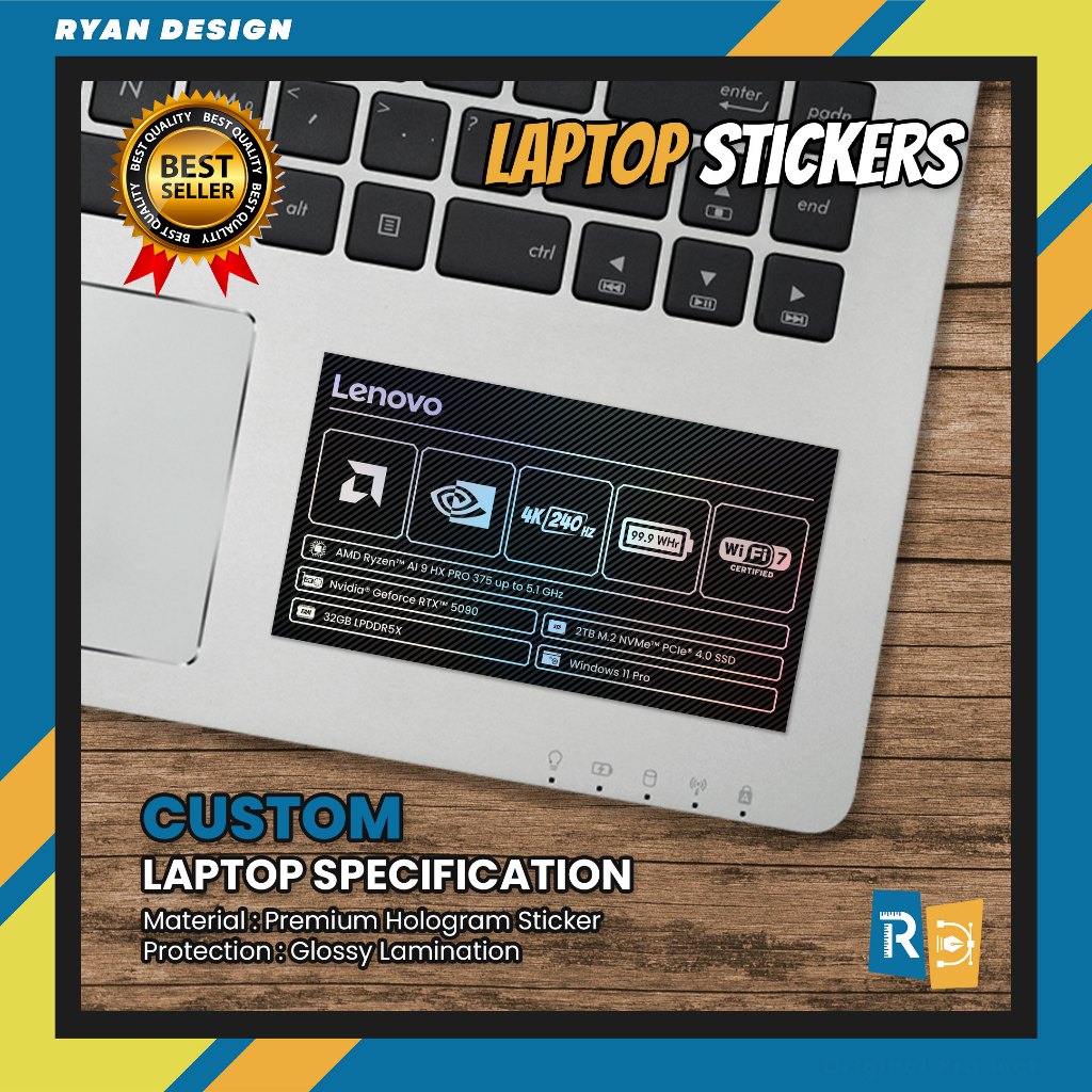 Stiker Logo Laptop Stiker Spesifikasi Fitur Laptop Stiker Nvidia RTX GTX Intel Amd (Model 011)