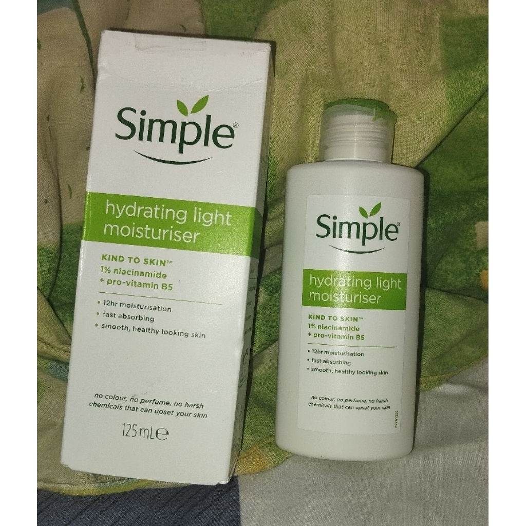 wts preloved moisturizer simple hydrating light moisturiser 125 ml (original 100% official store)