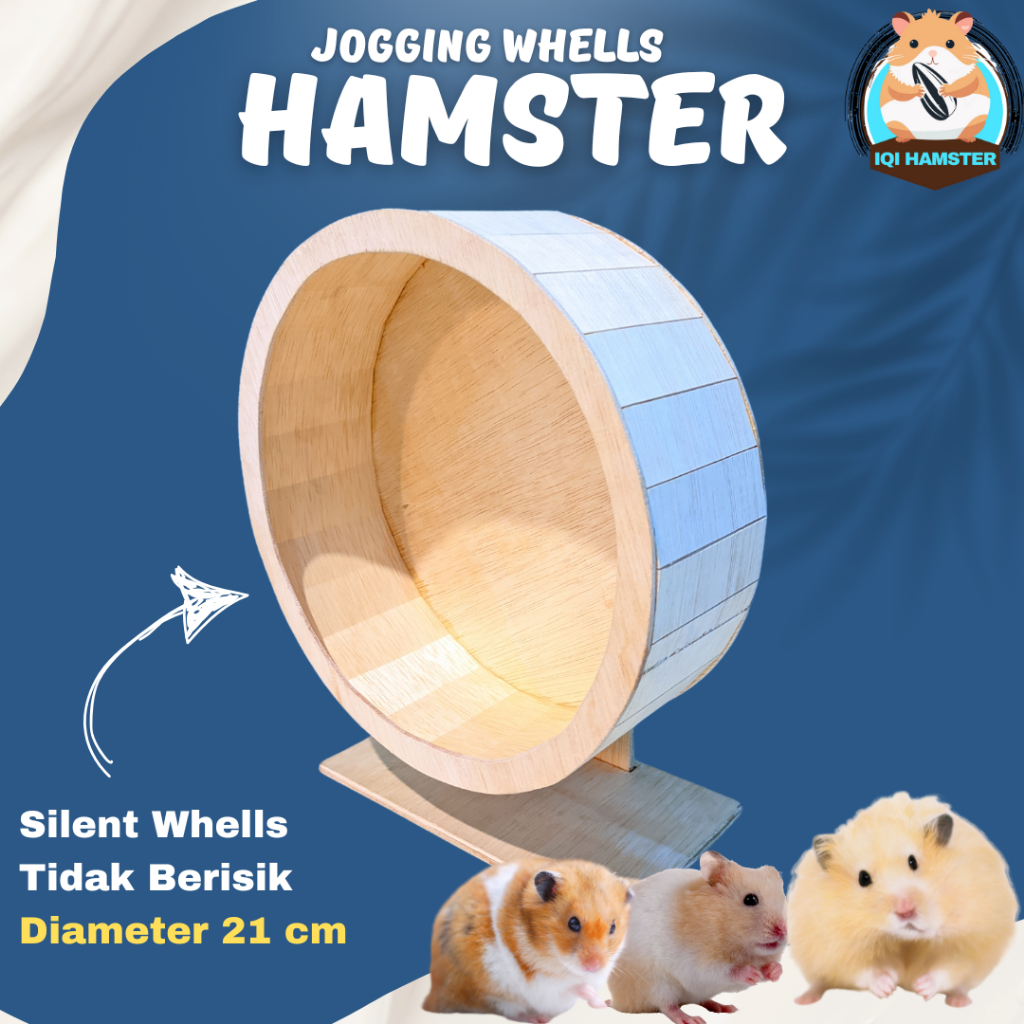 Mainan Hamster Jogging Wheel 21cm - Silent Wheel Kayu