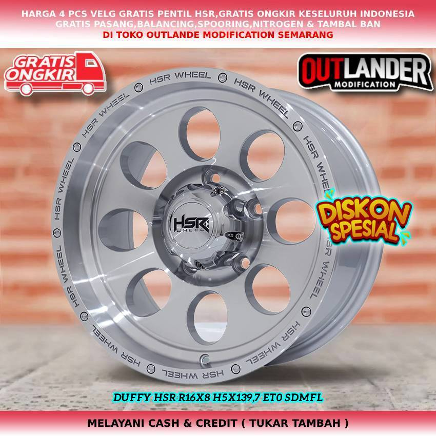 velg mobil offroad  Feroza, TaftEscudo, Grand Escudo, JimnySidekick, Vitara, XL7 dll hsr duffy r16
