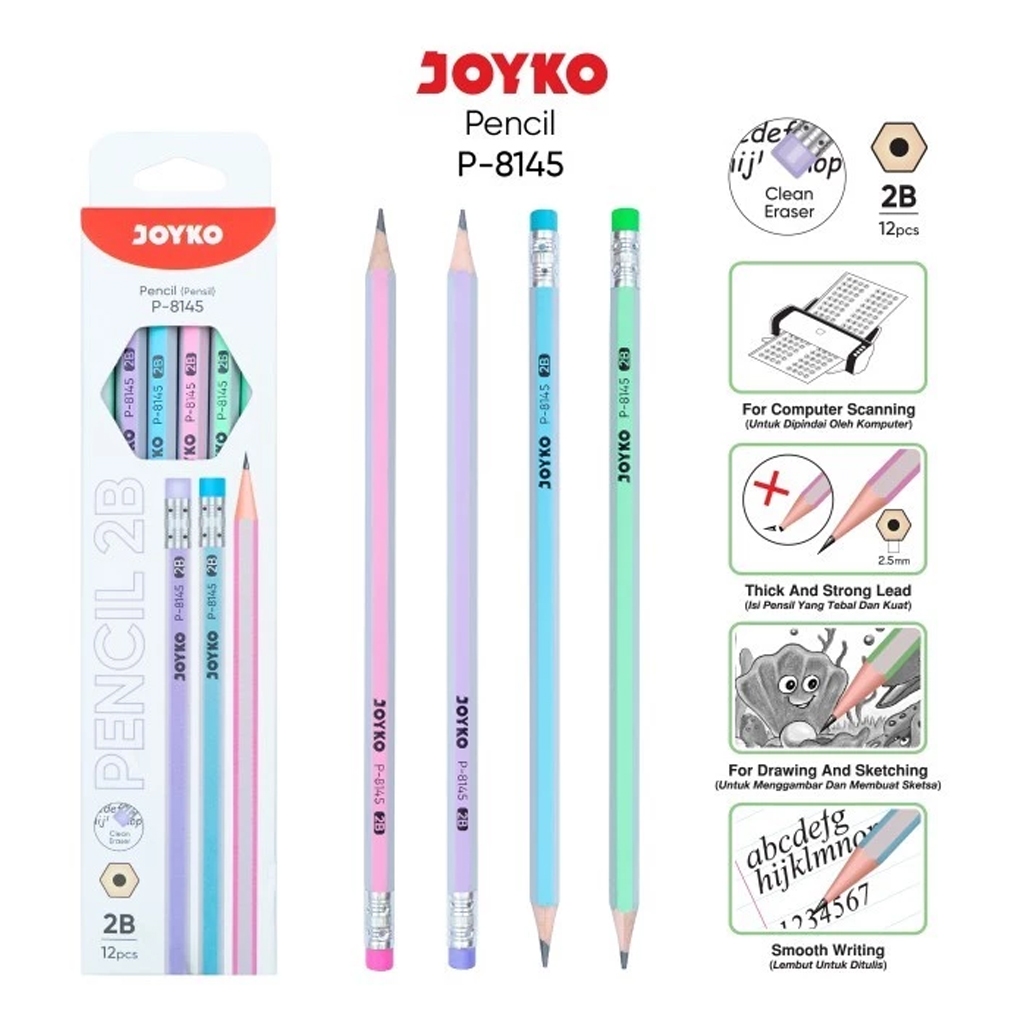 

Pencil Pensil Joyko P-8145 2B 1 Box 12 Pcs