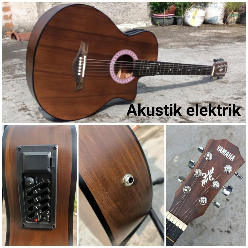 Gitar akustik elektrik yamaha pemula murah berkualitas