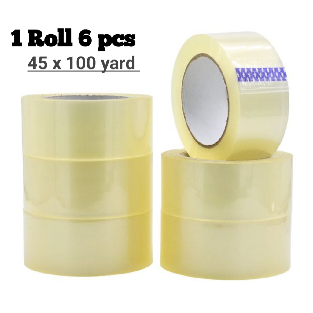 

Lakban Bening isi 6 pcs 45mm SM 100 yard - Lakban 2 inch 100 Yard Solatip