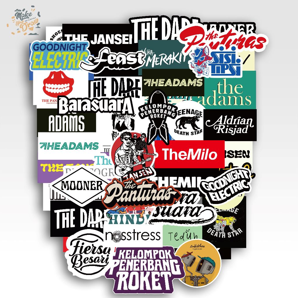 

Stiker Band Indie Lokal - Hindia Stiker Vinyl Feast Anti Air Helm Journal Koper Case HP Laptop Vol 9