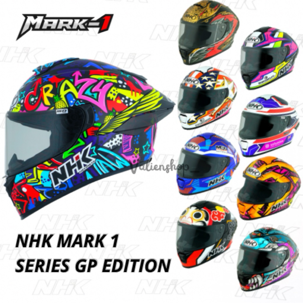 NHK MARK 1 SERIES GP EDITION ORIGINAL / RHD LENS HELM FULL FACE NHK HELMET MOTIF GP ORI SNI